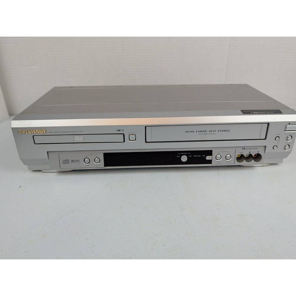 Sylvania SSD803 DVD VCR Combo 2003 Silver No Remote Tested Works